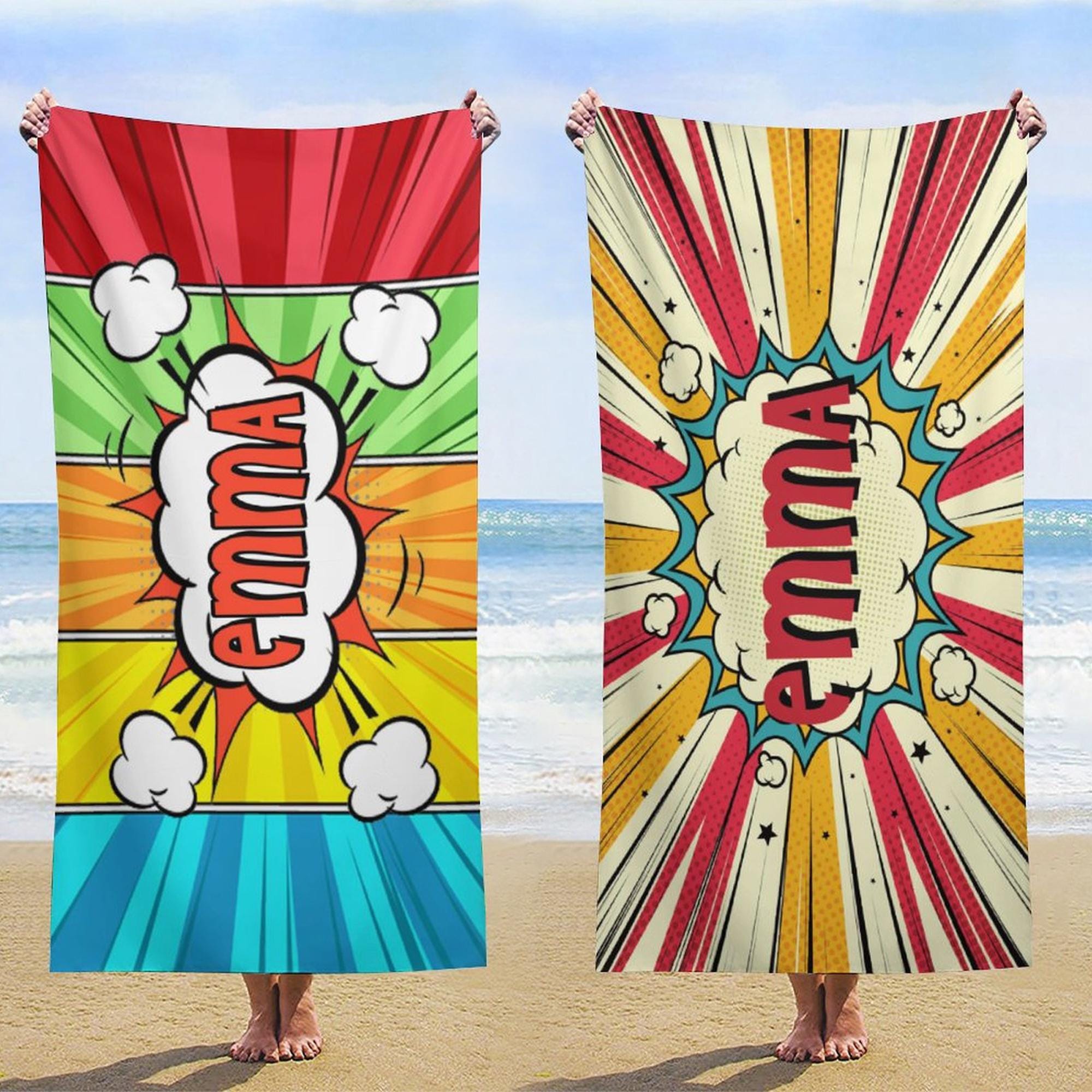 Personalized Beach Towel,Customized Comic Pattern Beach Towel,Face Beach Towel,Kids Pool Towel,Bachelorette Bridesmaid Towel,Brithday Gifts