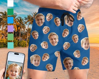 Maillot de bain personnalisé : short de plage personnalisé, cadeau pour la fête des pères