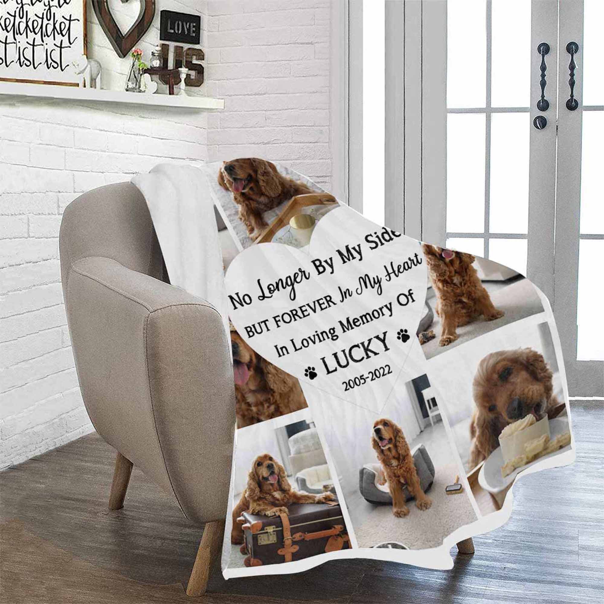 Dog Memorial Photo Collage Blanket Personalized Pet Loss Etsy