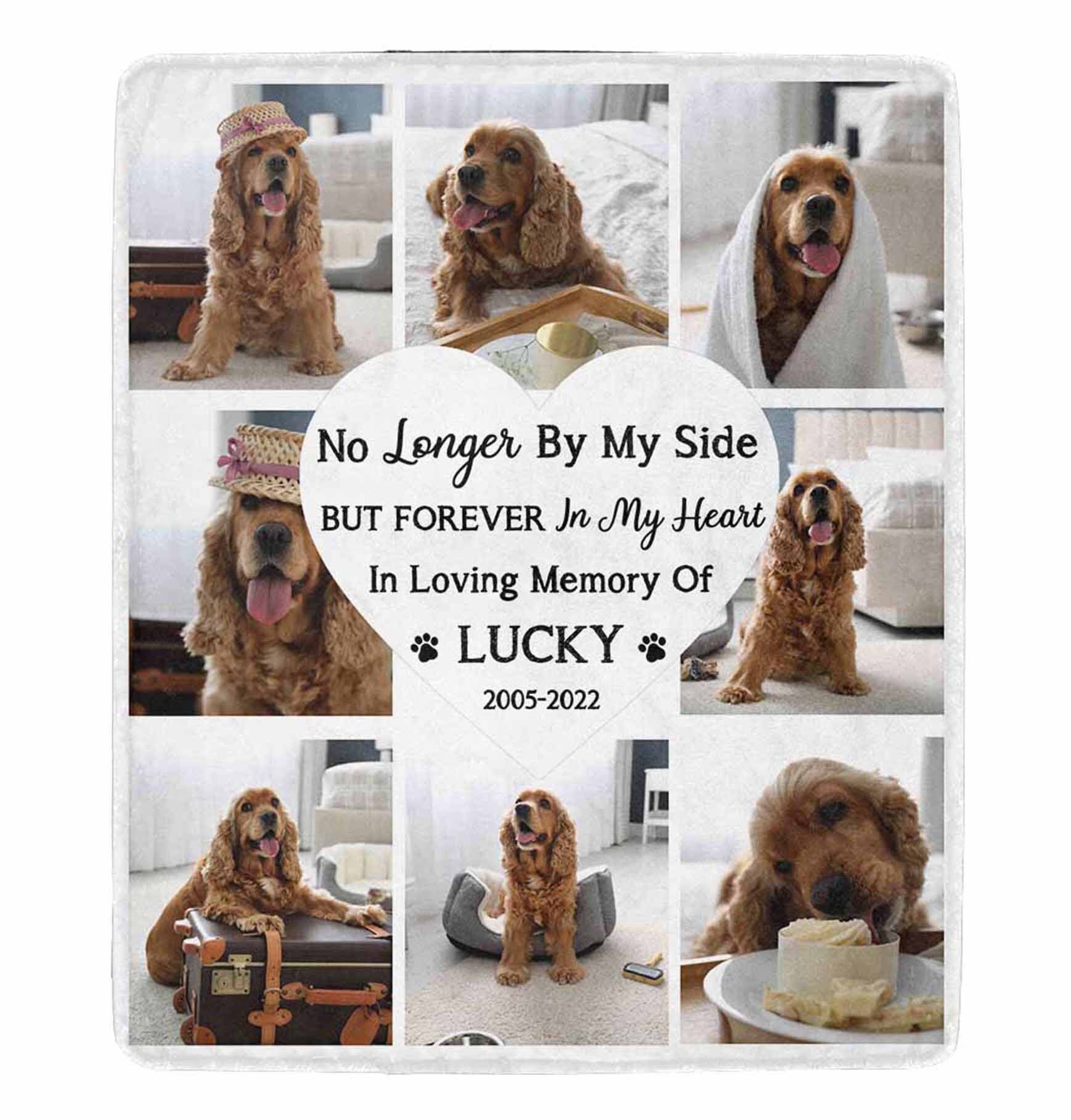 Dog Memorial Photo Collage Blanket Personalized Pet Loss Etsy
