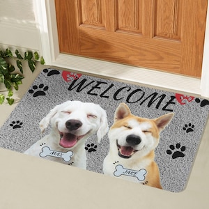 Personalized Pet Photo Doormat, Custom Welcome Mat