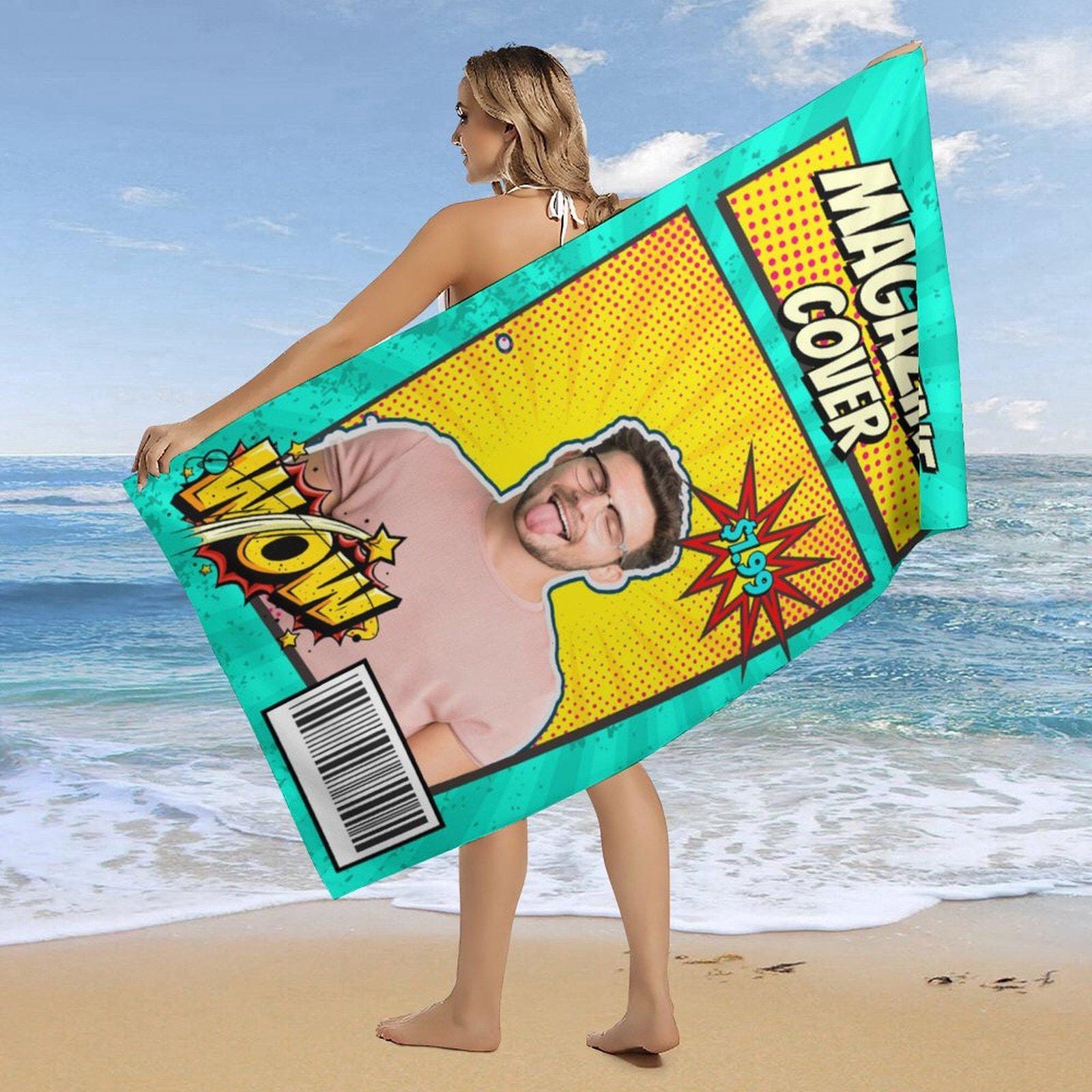 Personalized Beach Towel,Customized Comic Pattern Beach Towel,Face Beach Towel,Kids Pool Towel,Bachelorette Bridesmaid Towel,Brithday Gifts