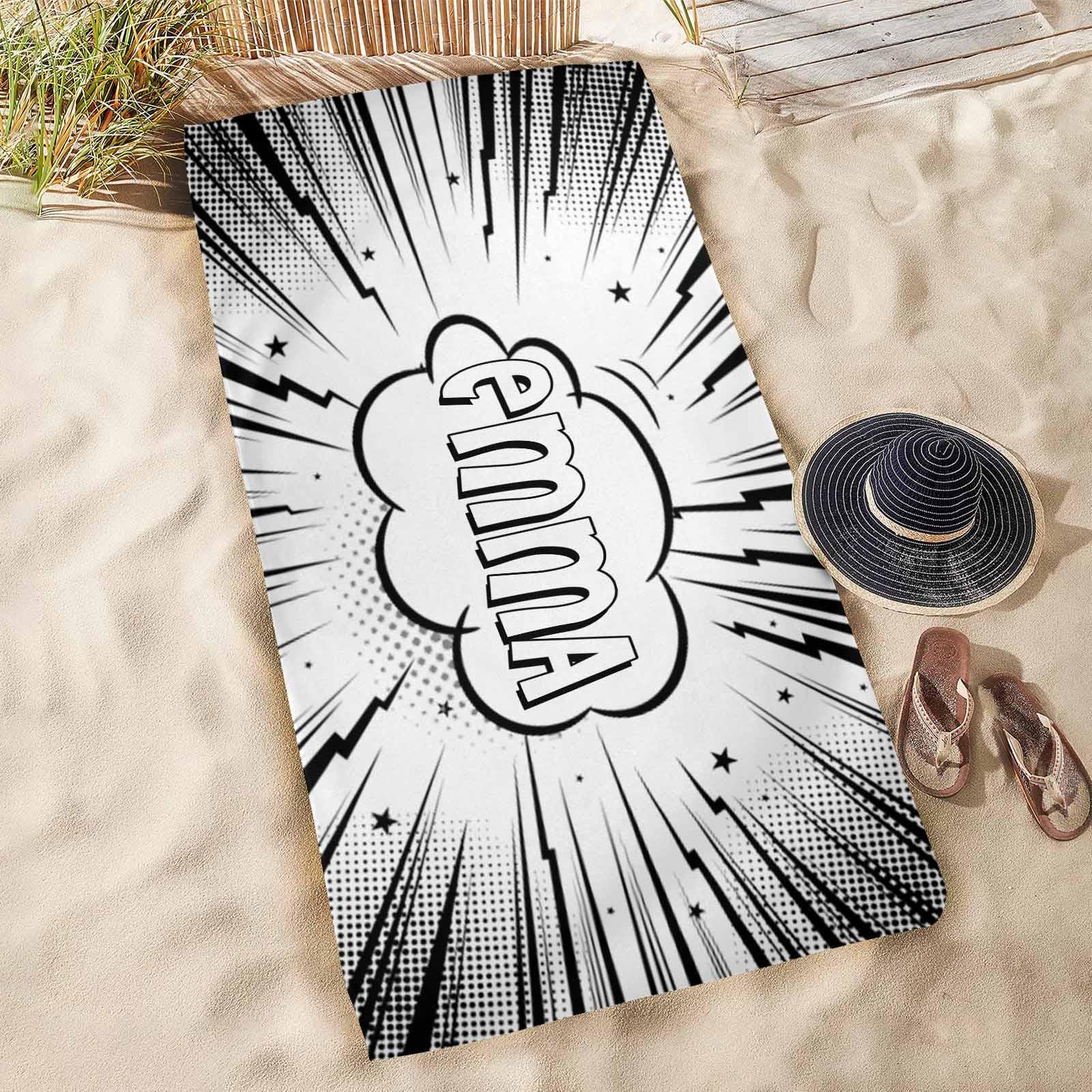 Personalized Beach Towel,Customized Comic Pattern Beach Towel,Face Beach Towel,Kids Pool Towel,Bachelorette Bridesmaid Towel,Brithday Gifts