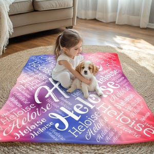 Personalized Name Blanket Made in USA, Customized Blankets with Name for Kids Children Adults, Custom Funny Blanket Gifts for Couple Family