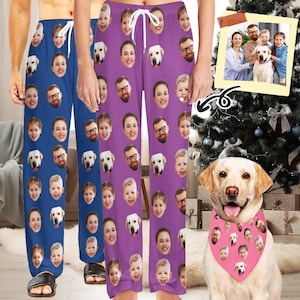 Custom Pajama Pants, Custom Your Pants with Any Pictures on, Personalized Pajamas Gift for Husband Wife, Anniversary Birthday Christmas Gift