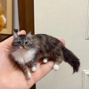 3 Inches Custom Cat Sculpture,Custom Felt Pets,Wool Felting Animals,Cat Memorial Gifts,Pet Replica,Pet Memorial Gifts,Christmas present