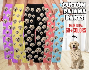 Custom Family Pajama Pants, Custom Dog Face Pajama Pants, Gift for Husband Wife, Anniversary Gift Birthday Christmas Gift, Gift for Her/Him