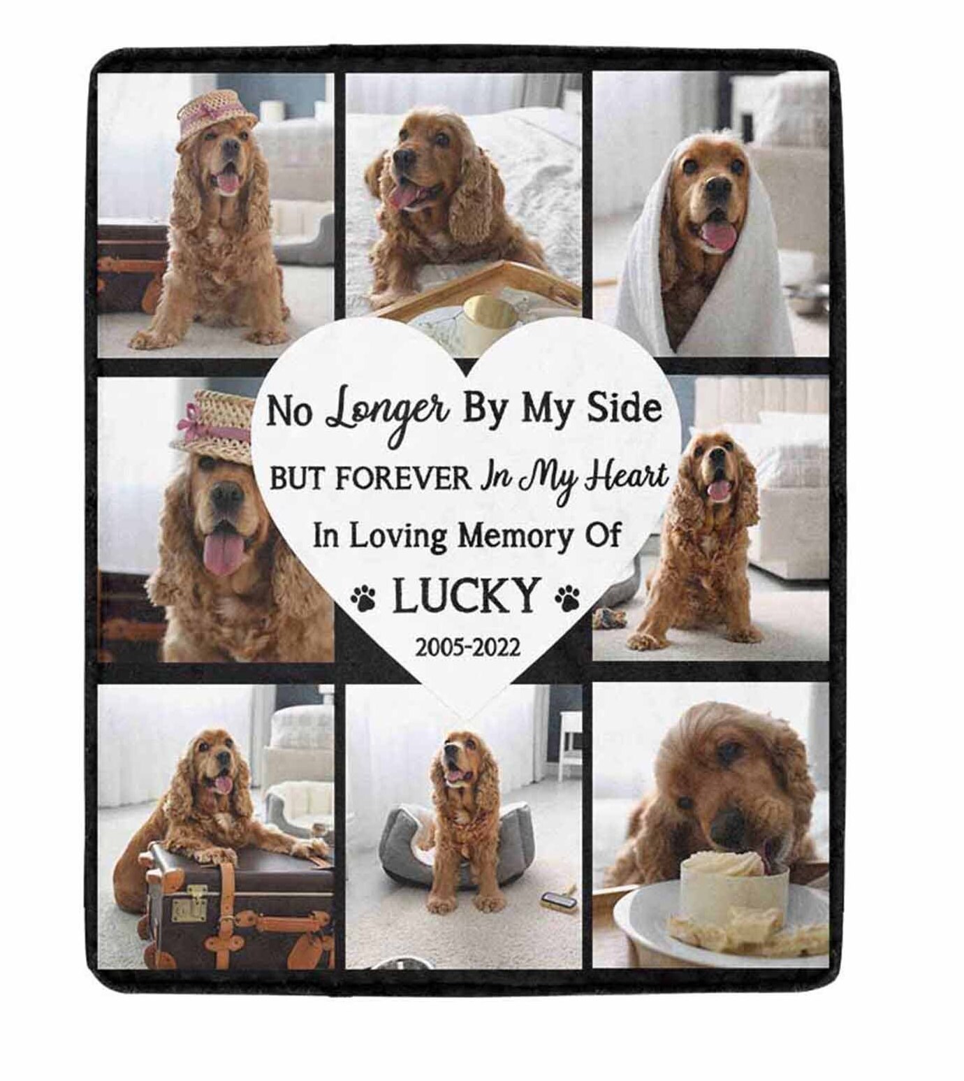 Dog Memorial Photo Collage Blanket Personalized Pet Loss Etsy