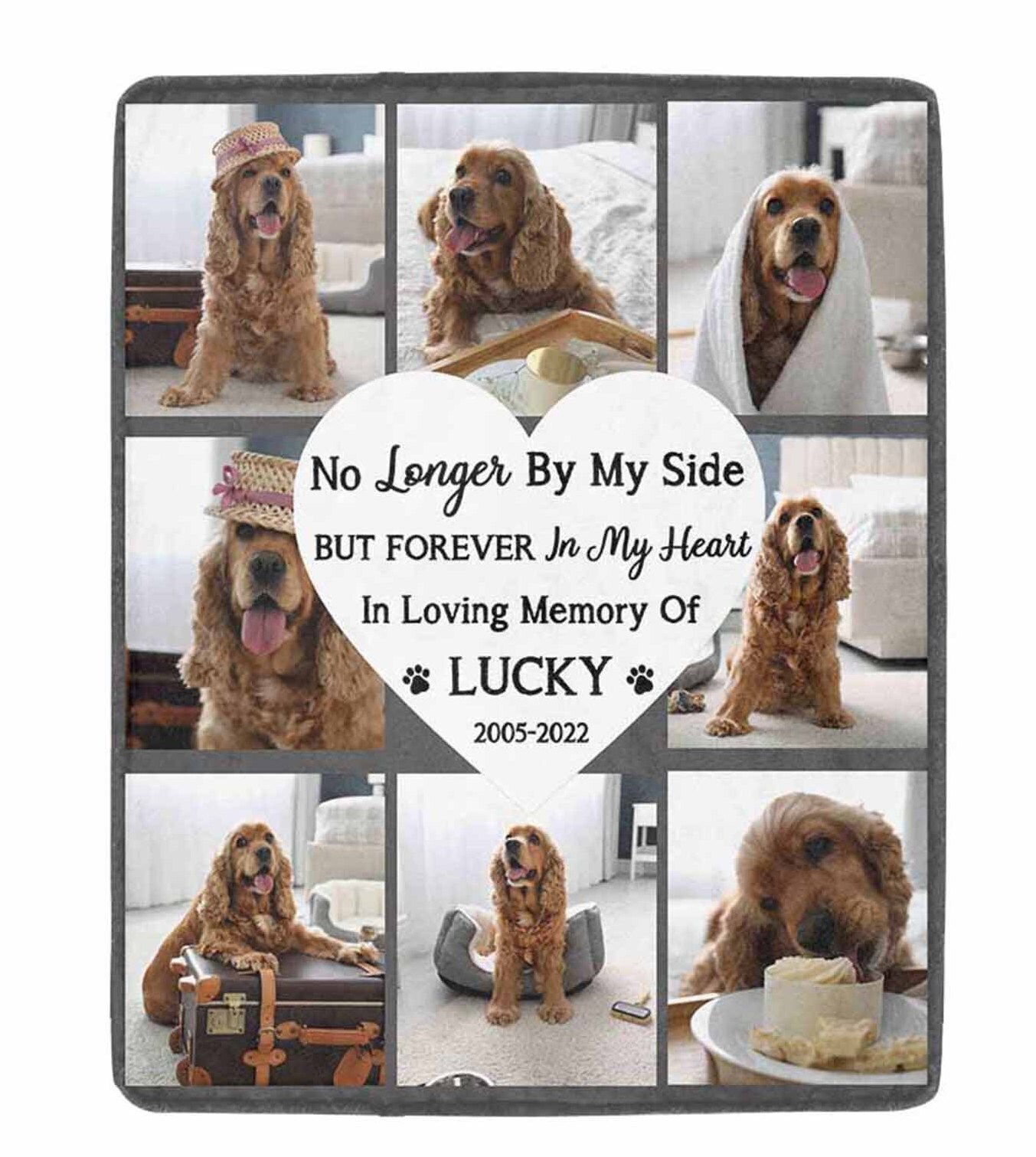 Dog Memorial Photo Collage Blanket Personalized Pet Loss Etsy