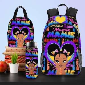 Sac à dos personnalisé pour filles et garçons, Sac à lunch avec texte à personnaliser, Sacs à dos personnalisés avec nom, Cartable de rentrée personnalisé pour fille et fils