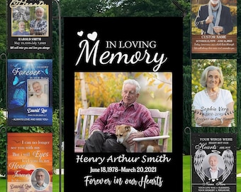 Personalized Memorial Garden Flag, Custom Photo, Condolence Gift