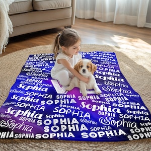 Custom Blanket Made in USA, Personalized Name Blanket, Custom Blanket with Name, Customized Funny Blanket Best Gift for Child Women Men