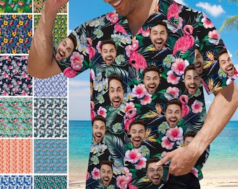 Custom Face Hawaiian Shirt, Personalized Photo Aloha Shirt, Gifts for Dad,Father's Day Gift