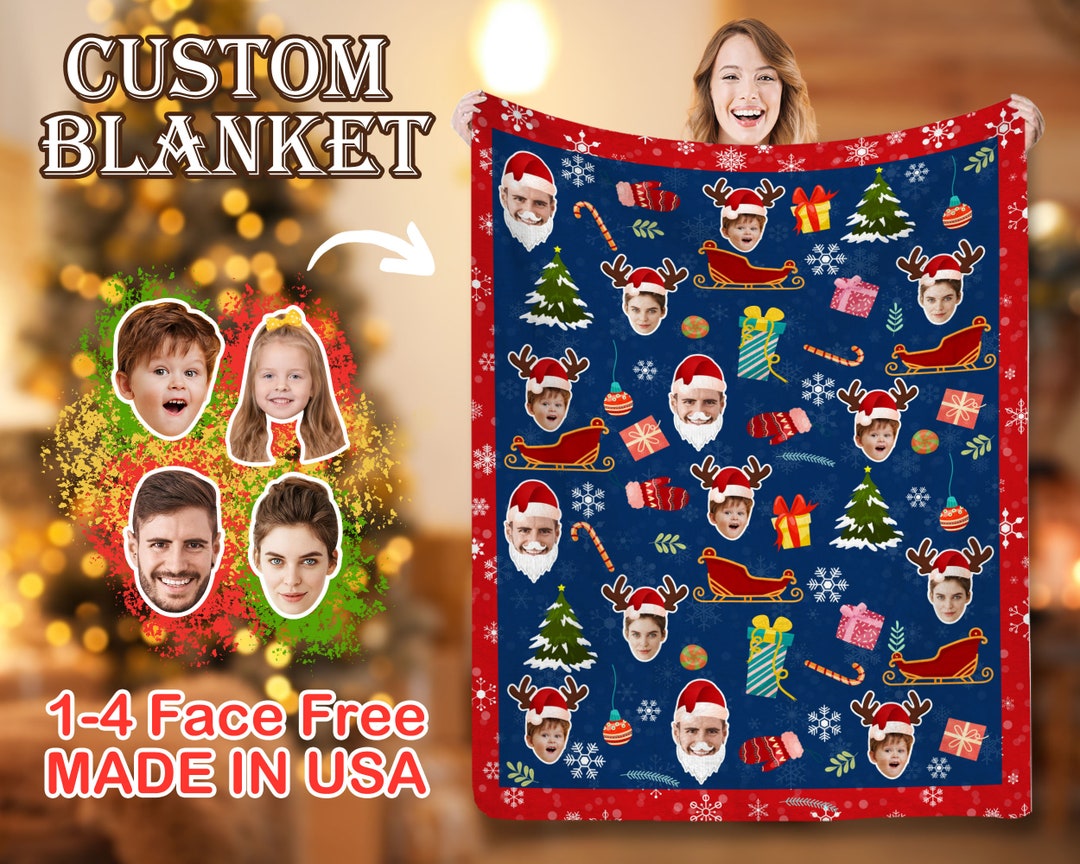 Custom Blanket With Face, Personalized Blanket Funny Design With Photos