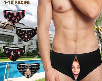 Slip de bain personnalisé, maillot de bain homme personnalisé, cadeau d'enterrement de vie de jeune fille, cadeau de fête des pères