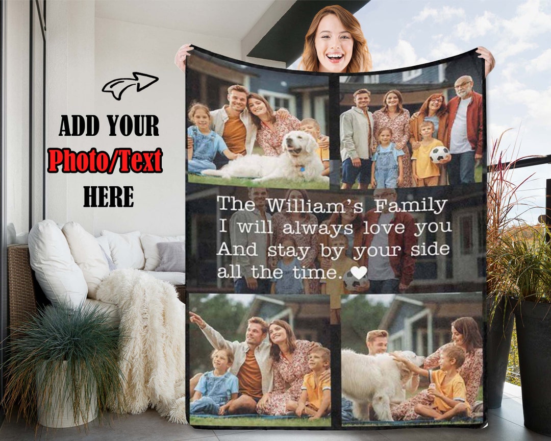 Customized Photo Blanket, Personalized Memory Blanket, Custom Gift