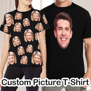 Custom Face T-shirt, Funny Crazy Shirts, Personalize Short, Sleeve Shirts Customized, Design T shirts, Birthday Gift to family