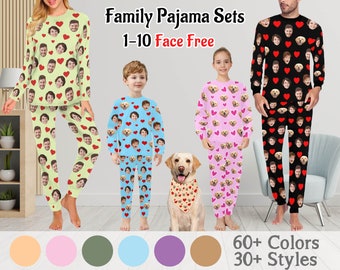 Customized Pajamas Sets, Personalized Face Pajamas, Customized Family Couple Pajamas, Gift for Men Women, Birthday gifts, Christmas gifts