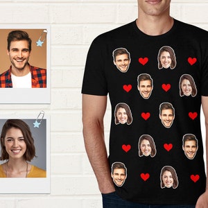 Custom Face T shirt Funny Crazy Love Shirts Personalize Short Sleeve Shirts Customized Design T shirts Birthday Gift to Husband Boyfriend