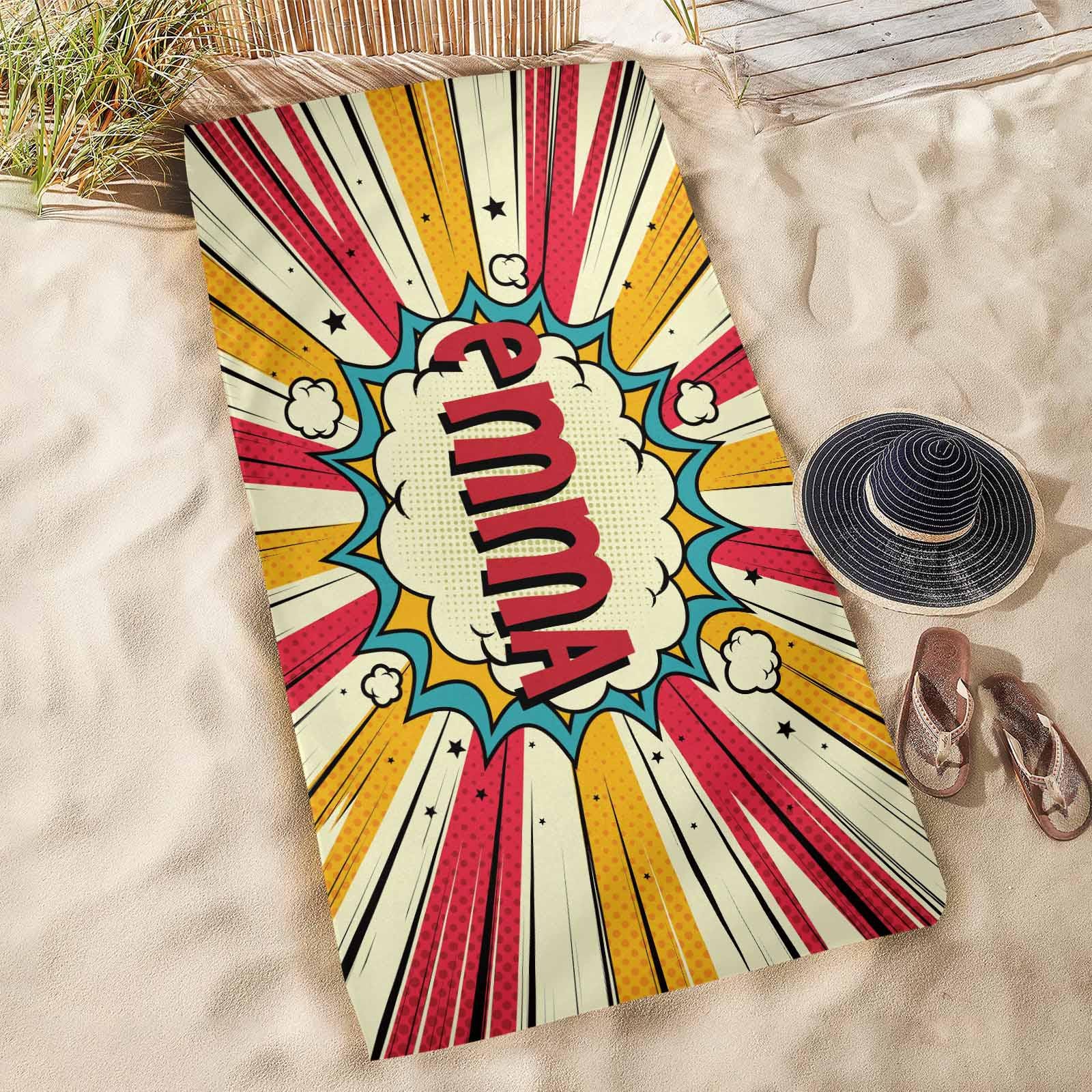 Personalized Beach Towel,Customized Comic Pattern Beach Towel,Face Beach Towel,Kids Pool Towel,Bachelorette Bridesmaid Towel,Brithday Gifts