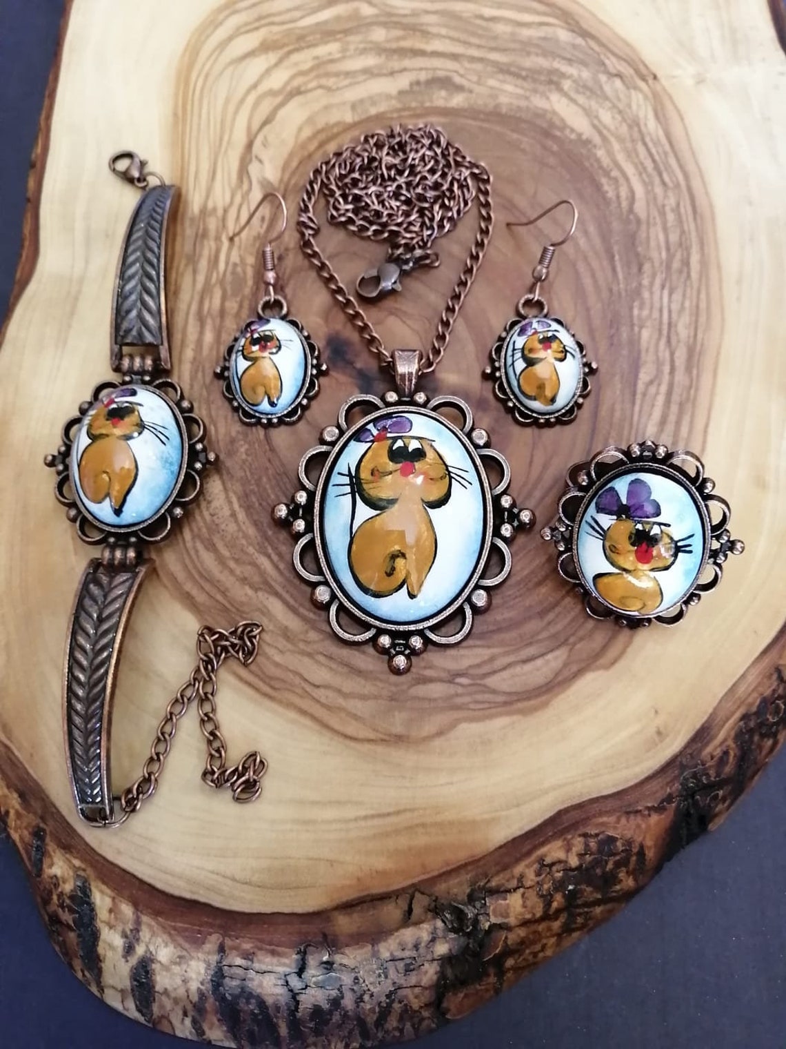 Antique Silver Plated Jewelry Set Etsy UK