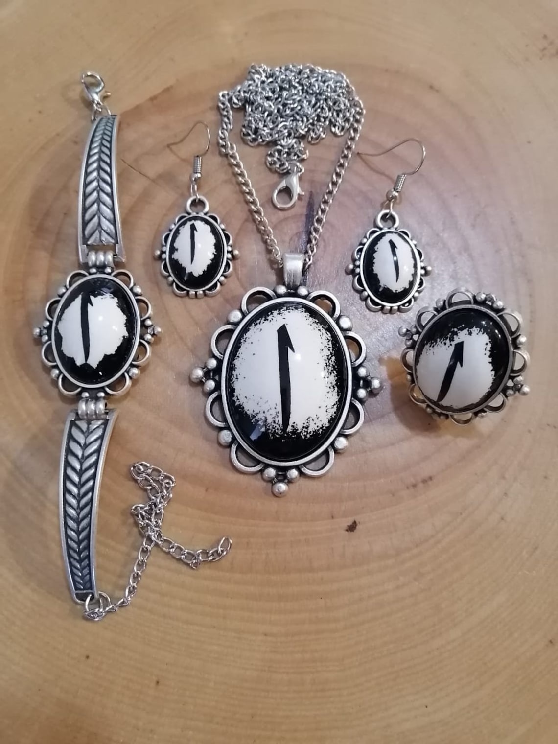 Antique Silver Plated Jewelry Set Etsy UK