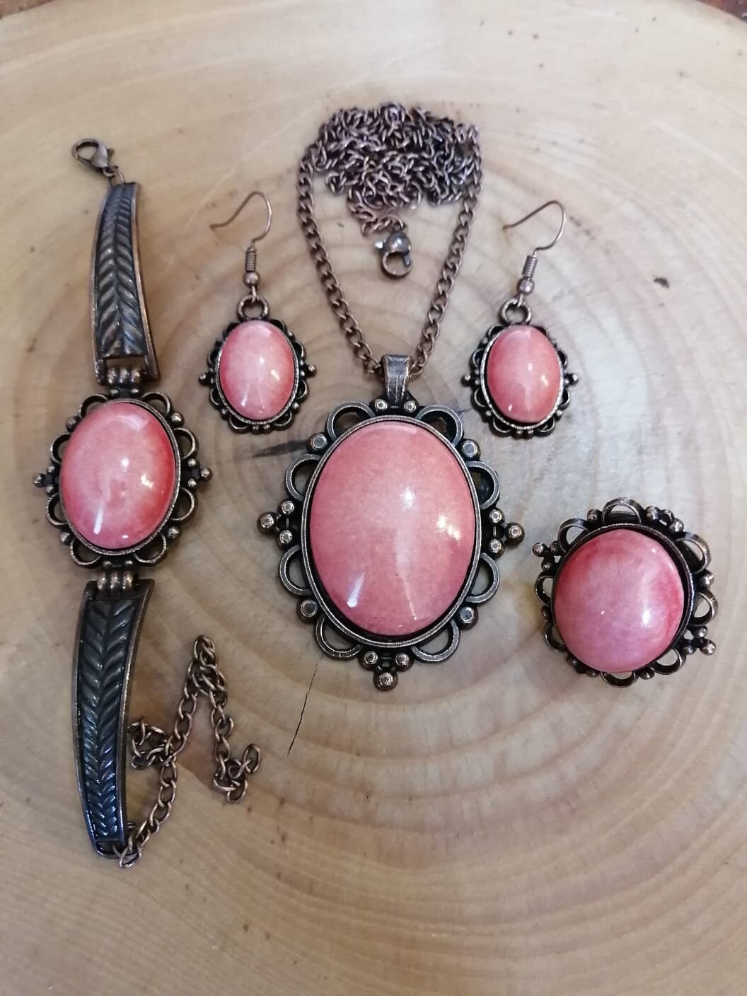 Antique Silver Plated Jewelry Set Etsy UK