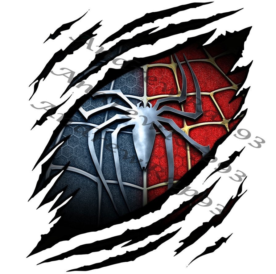 Spiderman Ripped PngSpider With Web PngSuperhero PngCartoon | Etsy