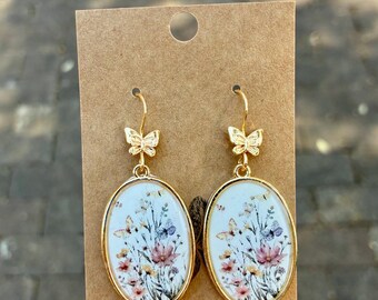 Butterflies in Spring Earrings, Romans 12, Easter Gifts, Handmade Christian Earrings, Mother Day Gift