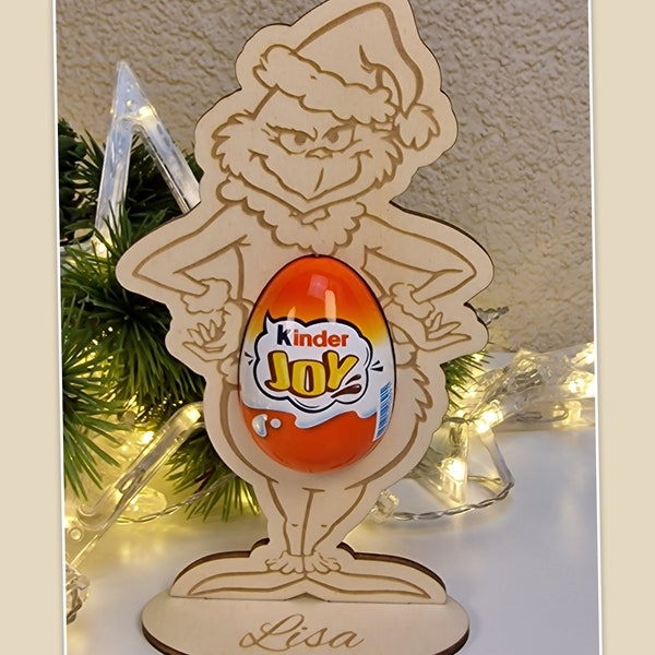 Grinch personalisiert, Weihnachtsgeschenk, Kinder JOY, Holz, Kleinigkeit