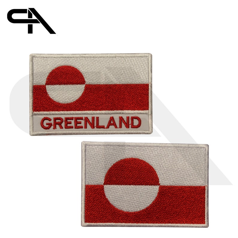 Fashion Greenland Flag Crest Embroidered Outlet sale feature Iron Sew Badg Patch on