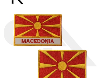 Macedonia Old National Flag Embroidered Patch Macedonian Sew Iron Badge Applique Macedonia Old National Flag Embroidered Patch Macedonian Sew Iron Badge Applique