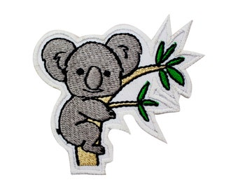 Koala patch, cute koala patch, kids rhymes patch Embroidered Iron on Sew on Patch Badge For Clothes etc. 7x6cm