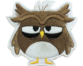 Parche de búho lindo, parche de búho, parche de rimas para niños, parche bordado para planchar y coser, insignia para ropa, etc. 8x7cm