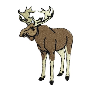 Moose Patch, Leuke Canadese Moose patch, kinderrijmpjes patch Geborduurd ijzer op Sew on Patch Badge voor kleding etc. 10x6cm