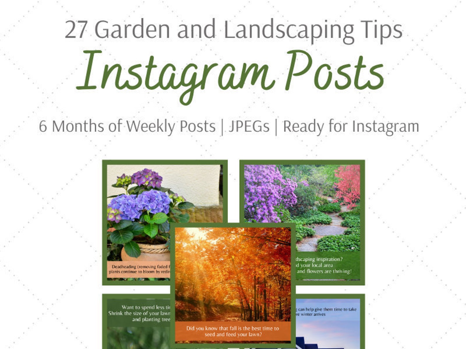 27 Landscaping and Gardening Instagram Posts Premade Social Etsy