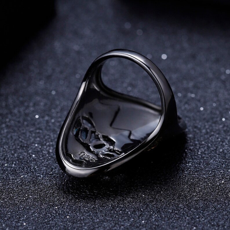 Dainty Wedding Handmade Ring Aesthetic Promise Rings For Women Blue Topaz Geometric Statement Ring 925 Sterling Silver Ring Gift For Her