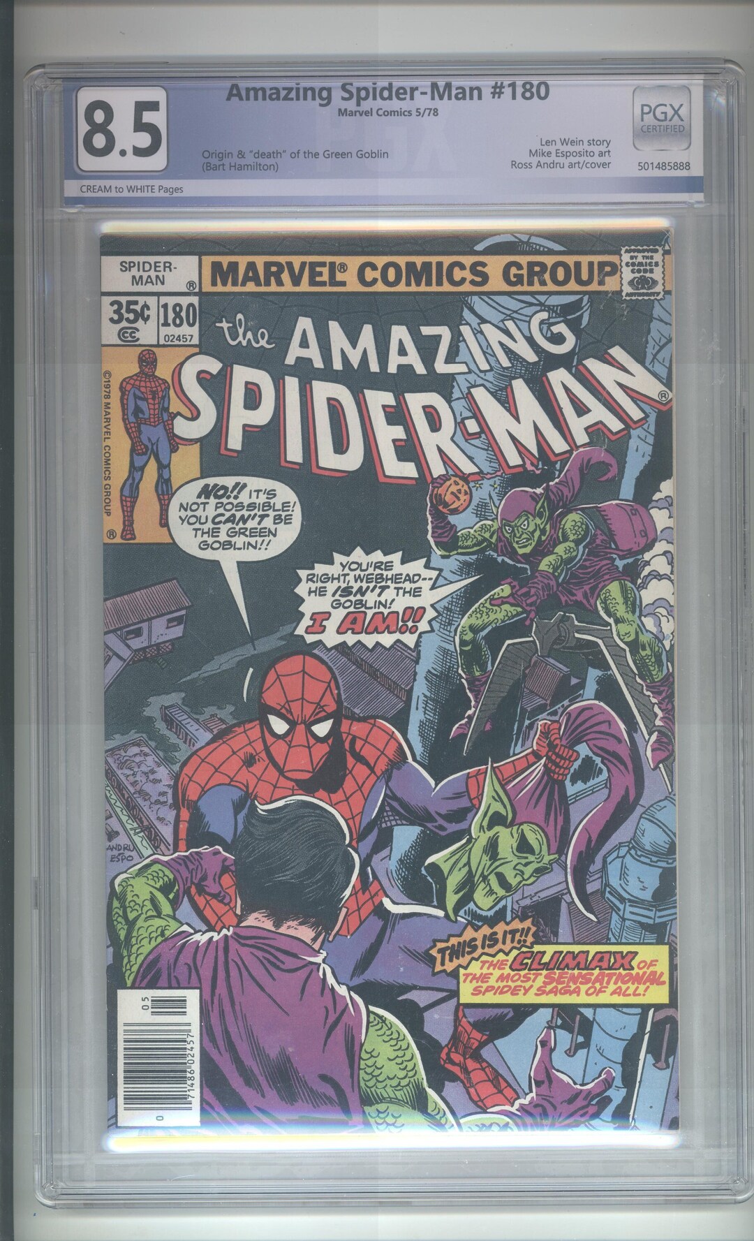 Amazing Spider-man #180 PGX 8.5 