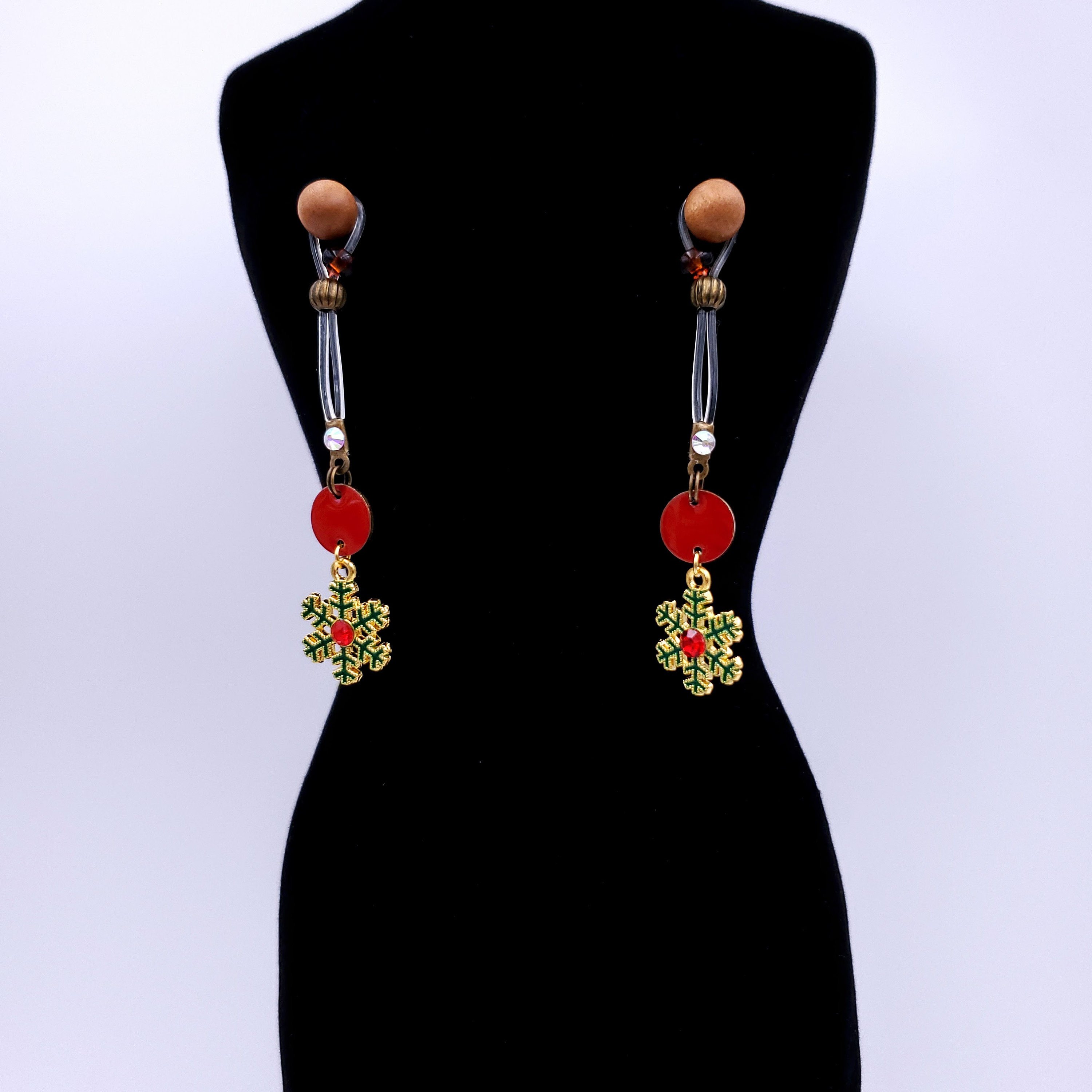 Non piercing christmas nipple jewelry