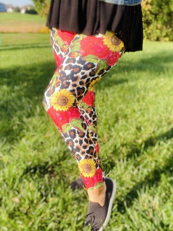 Leggings taille haute leopard tournesol rose pour femme Pantalon beurre a imprime animal guepard Etsy Canada