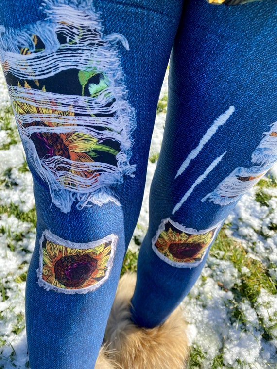 NEW Sunflower Stitch Patch High Rise 