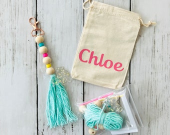 Backpack Charm Kit, DIY Craft Kit for Girls, Birthday Party Activity Kit, Personalized Party Favor, Sleepover Activities for Teen, Best