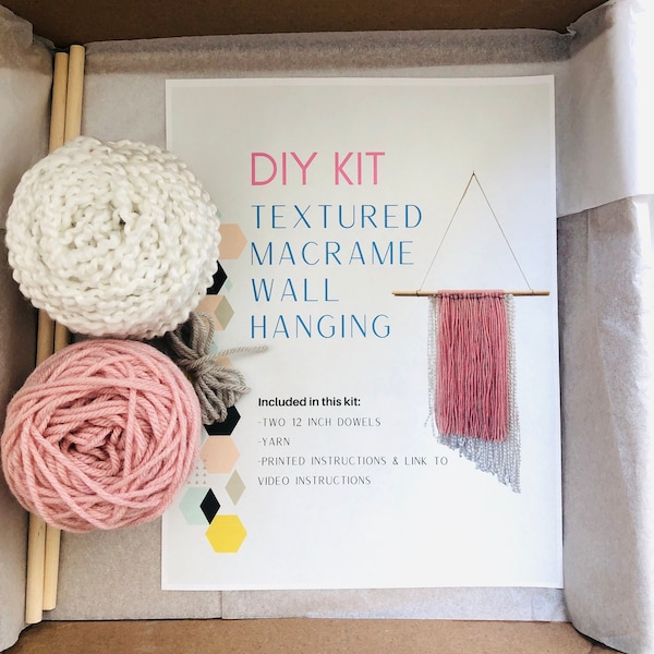 DIY Macrame Kit Beginner, DIY Craft Kit for Kids, Craft Kit for Teens, Birthday Party Activities Kit, Birthday Gift for Tween Girl, Boho