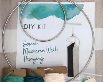 DIY Macrame Kit Beginner, Macrame Hoop Pattern, DIY Craft Kit for Adults, Best Friend Birthday Gift for Her, Macrame Wall Hanging