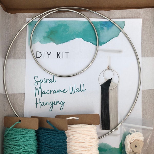 DIY Macrame Kit Beginner, Macrame Hoop Pattern, DIY Craft Kit for Adults, Best Friend Birthday Gift for Her, Macrame Wall Hanging