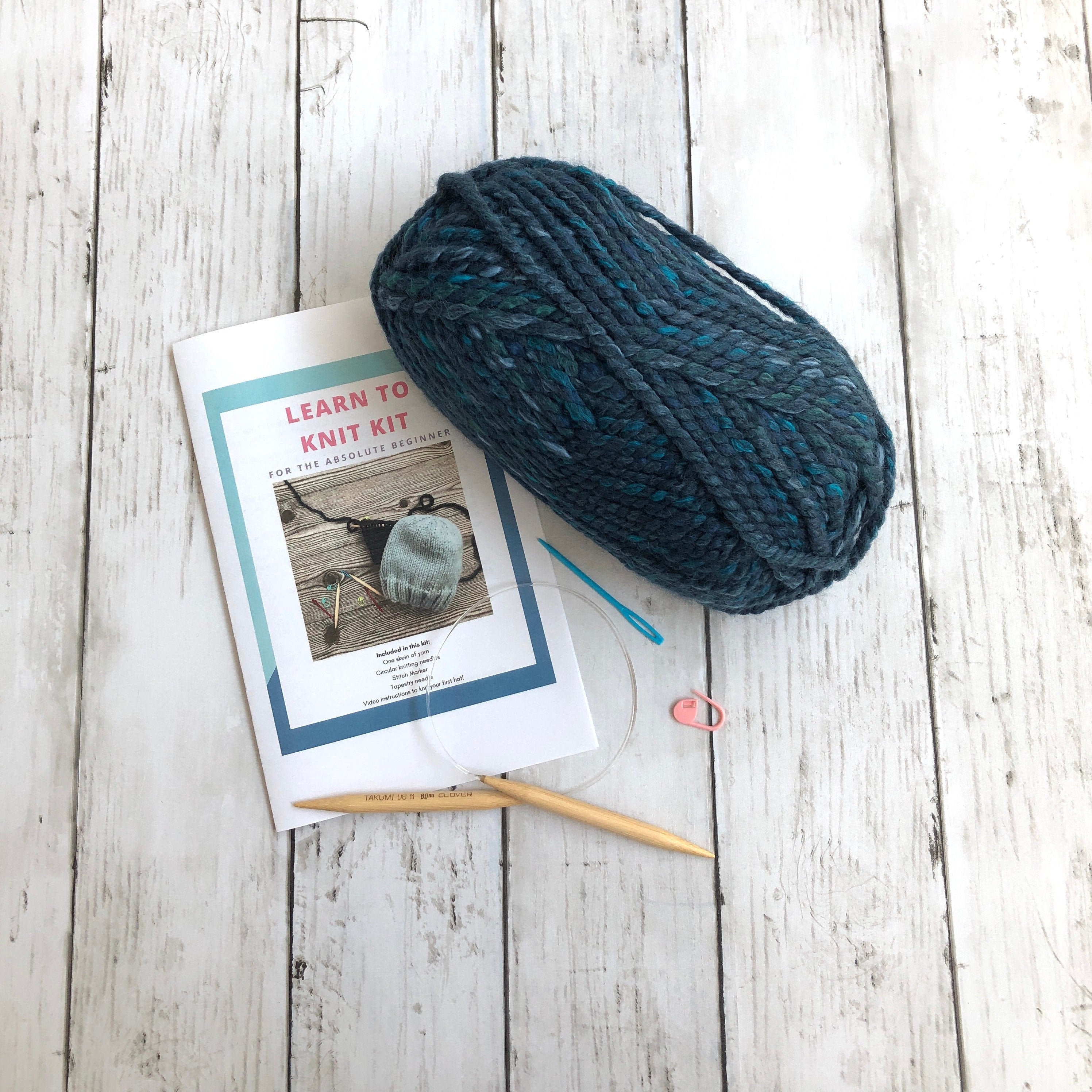 Knitting for Beginners Learn to Knit Kit, DIY Kits for Adults