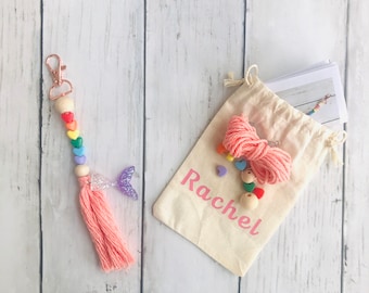Backpack Charm Kit for Kids, Craft Kit for Girls, Personalized Party Favors for Kids, Birthday Party Activity Kit, Craft Activities for Kids