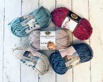 Lion Brand Yarn Hometown Yarn, Bulky Yarn, Yarn for Knitting and Crocheting, 3-Pack, Sleepy Hollow Spirit