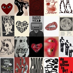 Grunge Aesthetic Wall Collage Kit | Dark Vintage Prints (100 PCS) (Digital Download) image 6