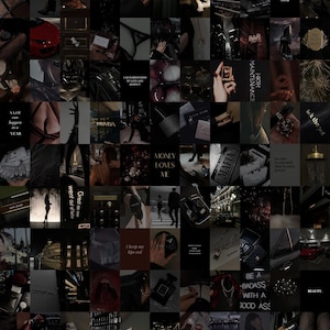 100 STÜCK Dunkle Boujee Ästhetische Fotocollage | Dark Romance Wand-Foto-Collage | Gothic Romanze Foto Collage | Dunkle Schatten Foto Collage